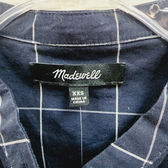 Madewell Bell Sleeve Plaid Blouse - Picture 4 of 9